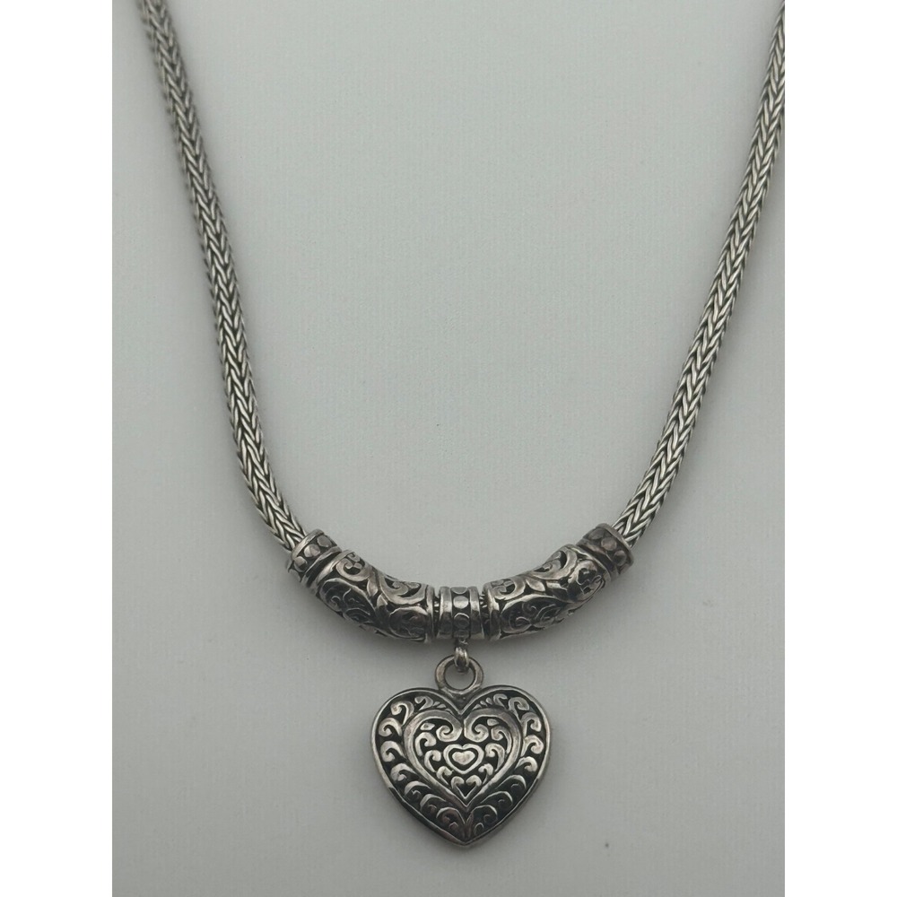 ATI‎ ID Sterling Silver Heart Necklace Toggle Clasp